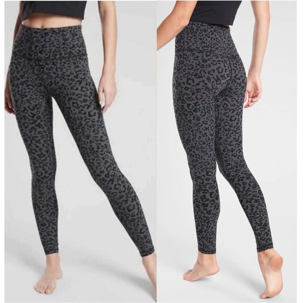 Athleta Leopard Grey Elation Ultra High Rise Tight